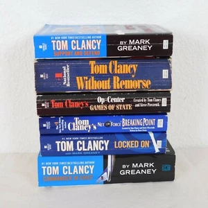 Tom Clancy PB Novels Lot of 6 Without Remorse Games of State Breaking Point - Imagen 1 de 7