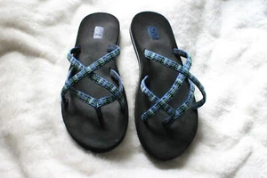 Teva Olowahu Mush Sandals Womens US 11 EU 44 Flip Flops 6840 Blue Strappy COMFY - Picture 1 of 6