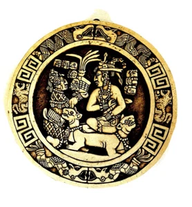 Maya Tzolkan heiliger runder Kalender Replik Wandrelief - Vintage 10" Durchmesser - Bild 1 von 7