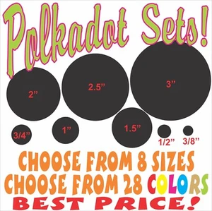 POLKA DOT STICKERS! Pick your size & color! Permanent vinyl decals Dots Circles - Picture 1 of 3
