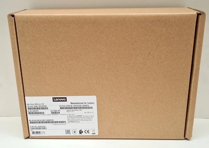 Lenovo 4XG7A37936  Intel XEON Silver 4208 8 Core Processor Kit - New Retail - Image 1 of 1