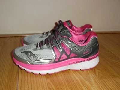 Usados en Excelente Condición Zapatos Saucony Hurricane ISO Fit Para Mujer Talla 5 Ancho Gris Rosa S10349-1 Foto 1 de 4