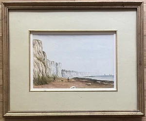 Original 19th Century Watercolor Cliffs of Dover, Pegwell Bay, United Kingdom - Picture 1 of 4