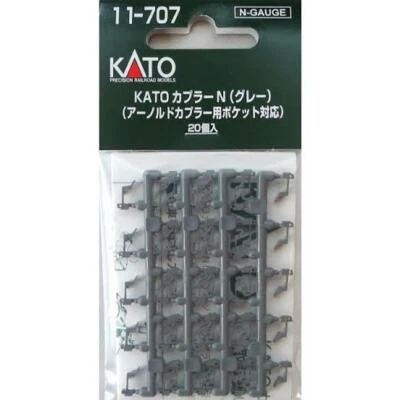 N Scale Kato 11-707 Coupler Set Gray (20 pieces) Model Railroad Accessories New - Image 1 of 2