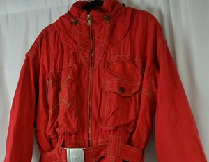 Bogner Sz 40 Zip Up Red Ski Winter Suit One Piece Layerlite Lined Logo Hood USA - Picture 1 of 12