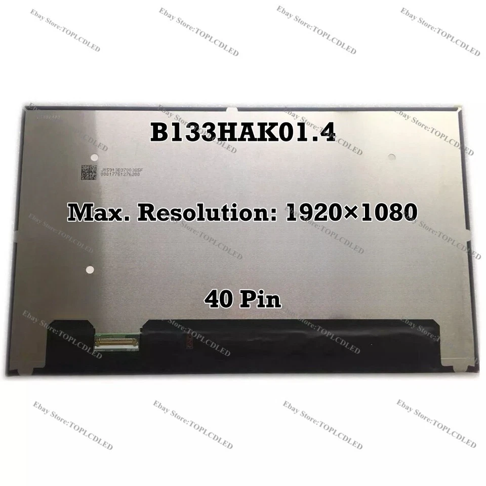 B133HAK01.4 13.3" FHD 40 Pin LED LCD Screen Display With Touch Screen Digitizer - Image 1 of 1