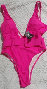 Costume da bagno donna Avanova Small S pezzo unico rosa caldo con cintura - Foto 1 di 8