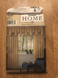 CRAFTS UNCUT SIMPLICITY Sewing Pattern 7885 DRAPERY PANELS HOME DECOR VALANCE - Picture 1 of 2