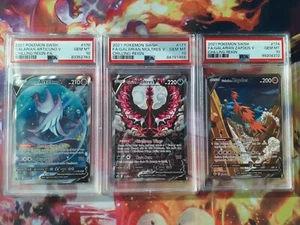 Pokemon Set of 3 Legendary Birds Moltres, Zapdos + Articuno Alternate Art PSA 10 - Picture 1 of 7
