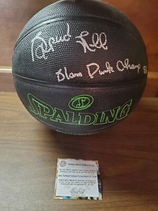 Spud Webb Signed Spalding Phantom Black Basketball w/Slam Dunk Champ 86 Schwartz - Picture 1 of 6