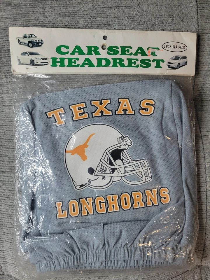 Чехол на подголовник автомобильного сиденья Texas Longhorns — упаковка 2 шт. — универсальный размер — новый из старых запасов - Изображение 1 из 1