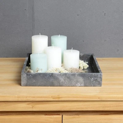 Deko-Marmor-Tablett 30 cm quadratisch grau wohnfreuden - Bild 1 von 4