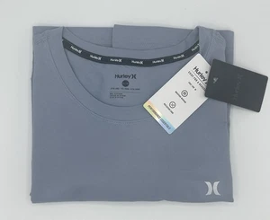 Herren XL Hurley lila eisblau Piqué Rundhalsausschnitt Performance reflektierendes T-Shirt neu mit Etikett - Bild 1 von 5