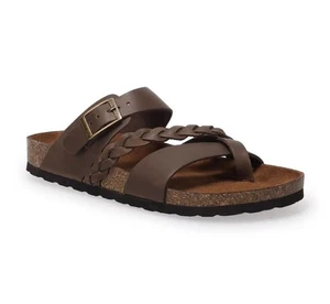 NEW Sonoma Larissa Braided Leather Sandals Brown Size 7 - Picture 1 of 10