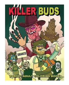 Wood Rocket Killer Buds Adult Coloring Book – Funny Horror & Weed Parody - Imagen 1 de 4