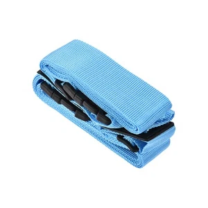 Luggage Strap Suitcase Belt Travel Cross PP Baggage 2 Buckles 79"x2" Sky Blue - Picture 1 of 6