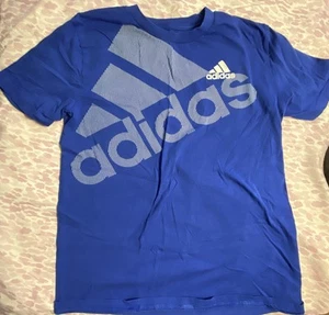 Adidas Boys T-Shirt in Blue Size Medium 10/12 - Picture 1 of 3