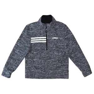 Adidas Microfleece Half-Zip Gray & White Pullover Boy's Small 8 - Picture 1 of 6