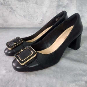 Clarks Orabella Fame 2,25 Zoll hochhackige Schnalle gold schwarz Damengröße 9,5M - Bild 1 von 21