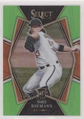 2022 Panini Select Premier Level Neon Green Prizm /99 Mike Baumann Rookie RC - Image 1 of 2