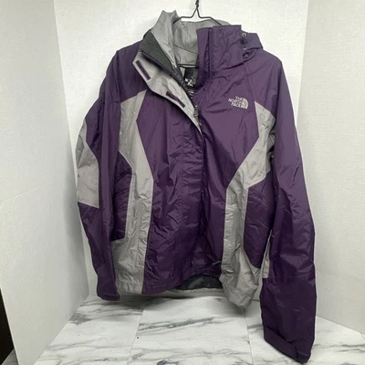 Chaqueta cortavientos impermeable para lluvia The North Face para mujer M HyVent púrpura gris Foto 1 de 4