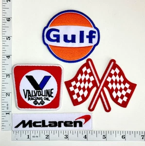Juego de 4 parches bordados - Carreras - Patrocinador - F1 - Valvoline - Gulf - McLaren - Imagen 1 de 1