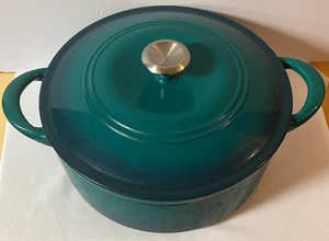 TRAMONTINA PENTOLA FORNO OLANDESE IN GHISA SMALTATA 7 quarti rotonda teal - Foto 1 di 9
