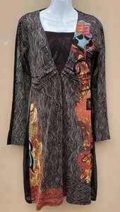 SAVE THE QUEEN Dress Size Large Chest 35” Black With Multi Panels Ribboned Lined - Picture 1 of 20