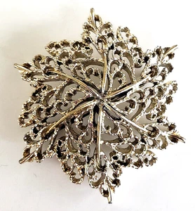 Vintage Gerrys Blatt filigran strukturiert goldfarben Pin 2,25" - Bild 1 von 4