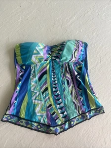 Apt. 9 Womens Bathing Suit Tankini Top Size L Swim strapless padded asymmetrical - Picture 1 of 8