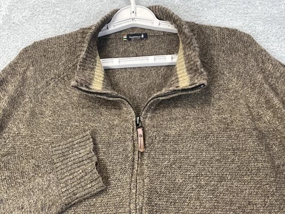 Smartwool Sweater Mens XL Brown Heather Sparwood Quarter Zip Merino Wool Blend - Image 1 of 4