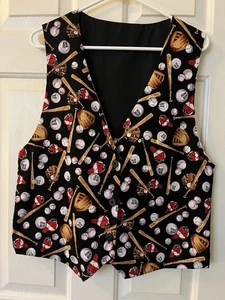 Handmade Baseball Themed Vest - Picture 1 of 7