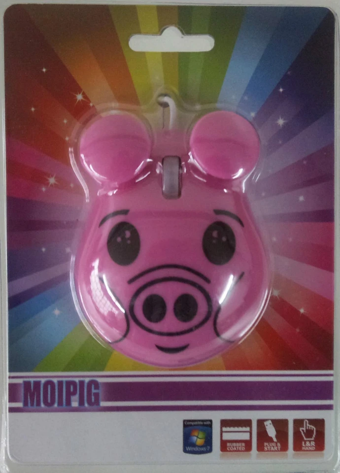 USB OPTICAL MOUSE SHAPED PORCELLINO- PIG PINK MOIPIG PIG PIGLET - Image 1 of 1