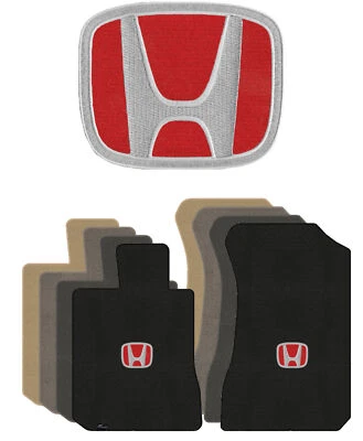 Alfombrillas delanteras Lloyd Classic Loop para Honda Civic '14-15 con Honda H rojo sobre negro Foto 1 de 4