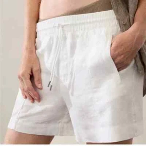 Athleta Retreat Linen Shorts White NWT $69 Womens Size 2 Casual Beach Summer - Picture 1 of 13