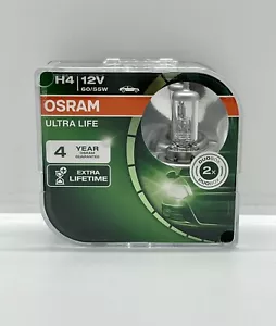 OSRAM H4 472 Car Headlight Dipped Low High Beam Halogen Bulbs - EXTRA LIFE -PAIR - Picture 1 of 6