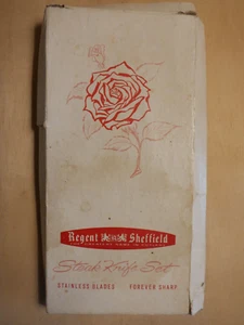 6 cuchillos para carne de baquelita vintage Regent Sheffield de acero inoxidable Forever Sharp en caja - Imagen 1 de 7