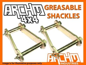 ARCHM4X4 REAR GREASABLE SHACKLES FOR TOYOTA LANDCRUISER 78 79 SERIES 10/99-ON - Foto 1 di 1