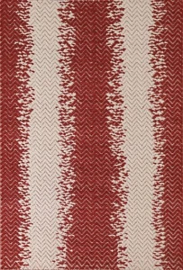 Red/ Ivory Modern Kilim-Moroccan Oriental Area Rug Wool Hand-Woven Carpet 5'x7' - Picture 1 of 12