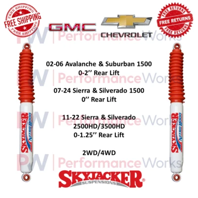Par de amortiguadores traseros Skyjacker Nitro para Chevy Avalanche/Silverado, GMC Sierra 1500 Foto 1 de 4