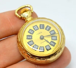 VINTAGE RUHLA ANTIMAGNETIC GERMANY GILDED MECHANICAL POCKET WATCH - Picture 1 of 5