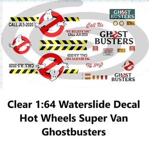 Clear 1:64 Waterslide Decal for Hot Wheels Super Van Ghostbusters - Picture 1 of 6