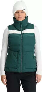 Spyder Gilet Eastwood Down VEST PUFFER JACKET Ski Women's S SM 38B035306 GREEN - Picture 1 of 6