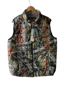 Trail Crest Size L Camo Print Soft Full Zip Puffer Vest - New - Picture 1 of 5