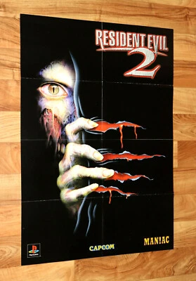 1998 Resident Evil 2 Capcom PS1 GameCube Dreamcast Very Rare Vintage Poster. - Image 1 of 4