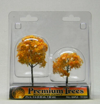 WOODLAND SCENICS PREMIUM TREES FALL MAPLE 2 PACK landscape TR1604 WDS1604 NEW - Image 1 of 2