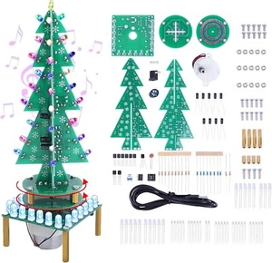 3D RGB LED Colorful Musical Rotating Christmas Tree DIY for Soldering Practice - Picture 1 of 7