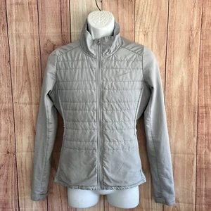 Chaqueta de correr Nike para mujer talla mediana gris Essentials 855159 012 agujeros para los pulgares - Imagen 1 de 7
