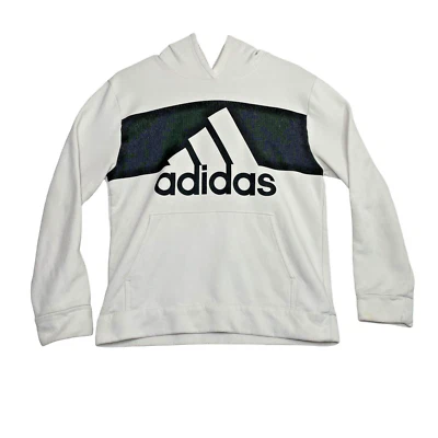 Adidas Sudadera con Capucha Sudadera Pullover Unisex Juvenil Grande 14/16 Blanco Negro Foto 1 de 4