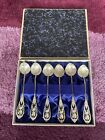 Tea Spoons 1948-1952, Set Of Six, Boxed, On Silk, From India Or Sri Lanka